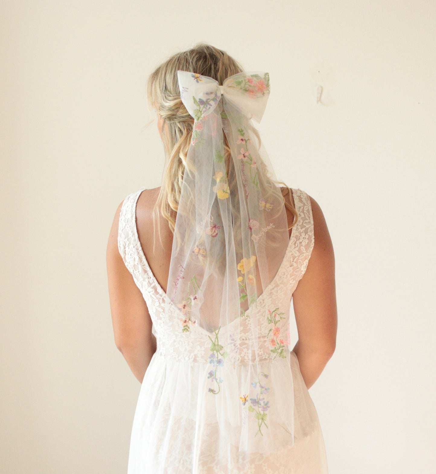 Botanical bridal hair bow